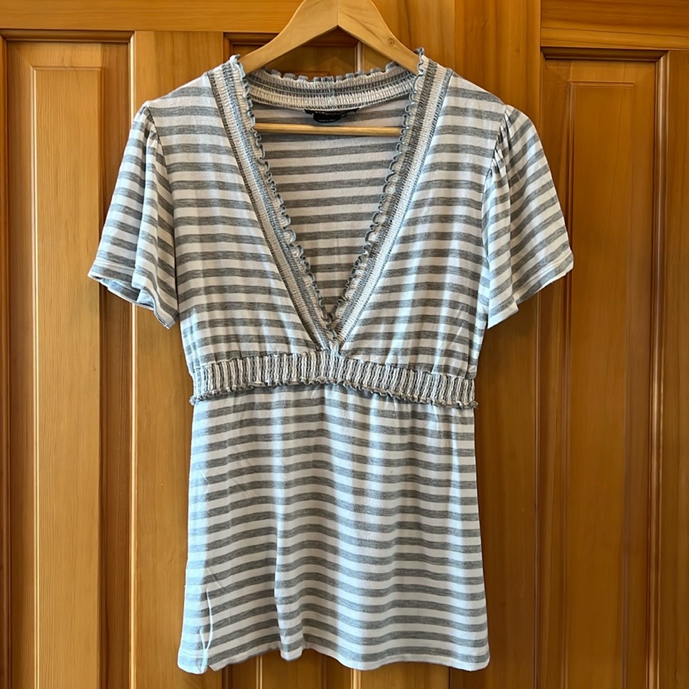 BCBG MaxAzria Striped Jersey Cotton Top